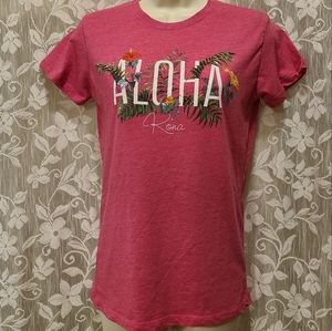 Island Girl Pink Aloha Kona Short Sleeve Tee